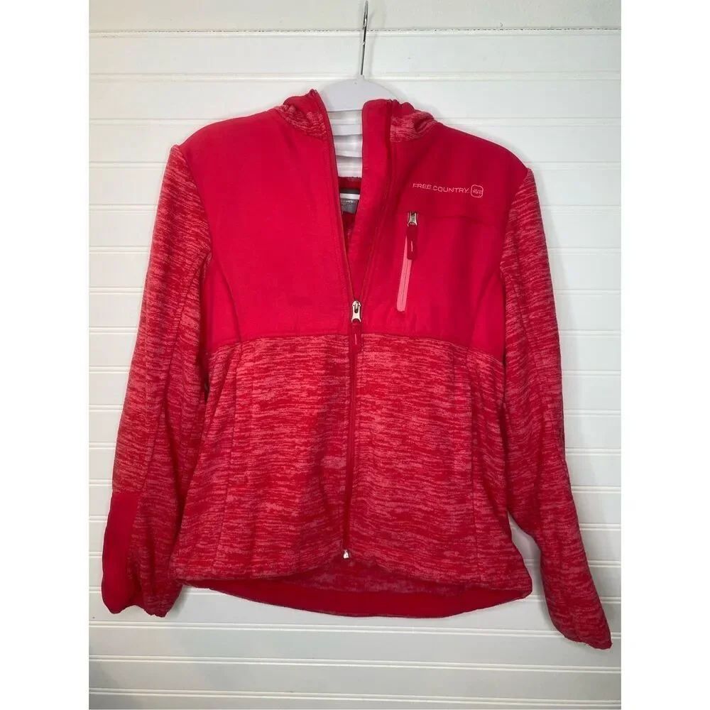 Free Country Live In It! Coral Fleece Zipper Hooded Jacket Girls Size XL 14/16